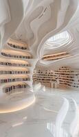 An extensive library filled with numerous books neatly organized on the shelves photo