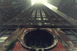 An Urban Vertical Perspective Featuring a Stunning Historic Building in a Bustling City photo