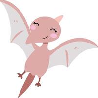 Cute Cartoon Pterodactyl Dinosaur Illustration vector