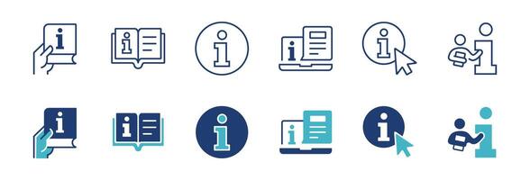 client guidebook manual information icon set faq user manual instruction guide info illustration vector