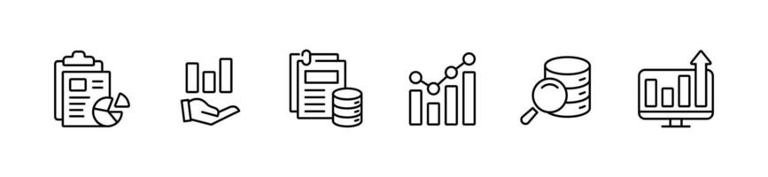 set of data diagram analysis icon business infographic statistic chart presentation growth report symbol illustration vector