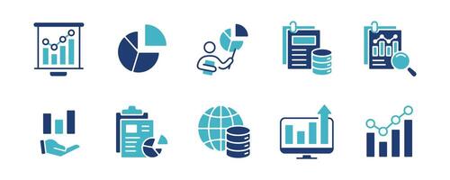 set of business growth diagram monitoring data analysis icon infographic statistic chart symbol illustration vector