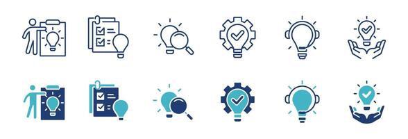 collection of business innovation idea creativity icon set project solution creative thinking inspiration illustration for web and app template design vector