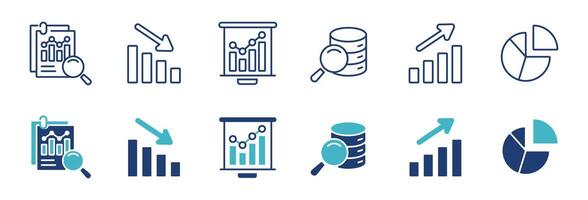 data statistic graph chart icon set diagram business growth analysis illustration finance management symbol design vector