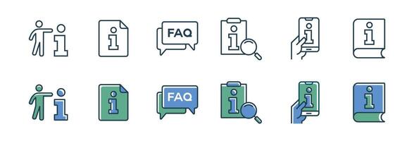 set of user manual instruction icon client guidebook reference information support assistant symbol illustration vector