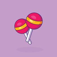 lollipop candy cartoon icon illustration isolated with solid color background vector