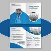 Bi fold brochure design with square shapes, corporate business template for bi fold flyer. Creative concept folded flyer or brochure. vector