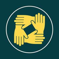 Charity hands trendy icon ready abstract beautiful illustration colorful artwork design vector