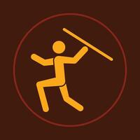 Javelin throw trendy icon abstract beautiful illustration colorful good artwork design vector