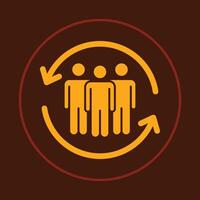 Team work trendy icon abstract beautiful illustration colorful good artwork design vector