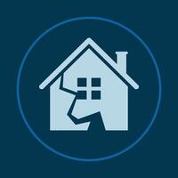 Broken house trendy icon crafty abstract illustration qualified artwork beautiful design vector