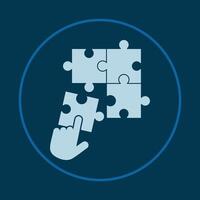 Puzzle trendy icon crafty abstract illustration qualified artwork beautiful design vector