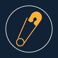 Safety pin trendy icon deceptive abstract illustration colorful artwork beautiful design vector