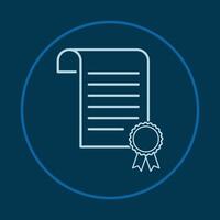 Certificate trendy icon crafty abstract illustration qualified artwork beautiful design vector