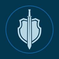 Sword and shield trendy icon crafty abstract illustration qualified artwork beautiful design vector