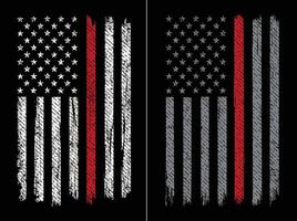 Thin Red Line Flag Design vector