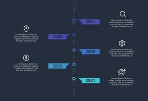 Creative infographic with 5 elements, presentations, illustration. Template for web on a black background. vector