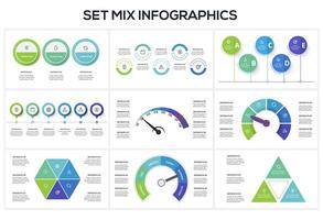Set creative concept for infographic with 3. 5, 6, 7 steps, options, parts or processes. Business data visualization. vector