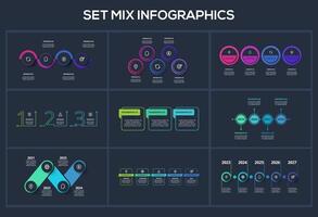Set creative concept for infographic with 3, 4. 5 steps, options, parts or processes. Business data visualization. vector