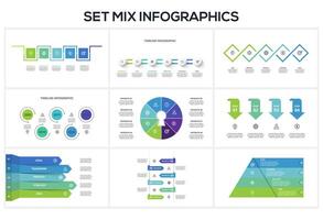 Set creative concept for infographic with 4. 5, 6, 8 steps, options, parts or processes. Business data visualization. vector