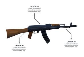 Military concept for infographic with 3 steps, options, parts or processes. Army boots marks vector