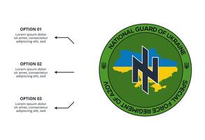 Military concept for infographic with 3 steps, options, parts or processes. Army boots marks vector