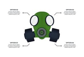 Military concept for infographic with 4 steps, options, parts or processes. Army boots marks vector