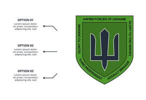 Military concept for infographic with 3 steps, options, parts or processes. Army boots marks vector
