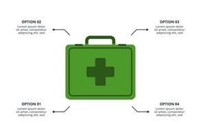 Military concept for infographic with 4 steps, options, parts or processes. Army boots marks vector