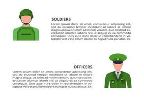 Military concept for infographic with 2 steps, options, parts or processes. Army boots marks vector