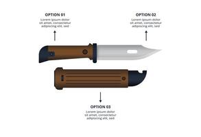Military concept for infographic with 3 steps, options, parts or processes. Army boots marks vector