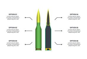 Military concept for infographic with 6 steps, options, parts or processes. Army boots marks vector