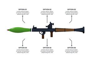 Military concept for infographic with 6 steps, options, parts or processes. Army boots marks vector