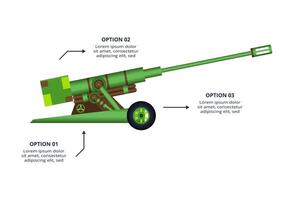 Military concept for infographic with 3 steps, options, parts or processes. Army boots marks vector