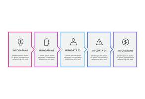 Creative concept for infographic with 5 steps, options, parts or processes. Business data visualization. vector