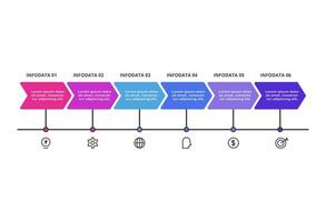 Creative concept for infographic with 6 steps, options, parts or processes. Business data visualization. vector