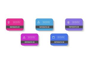 Rectangles infographic with 5 steps, options, parts or processes. Business data visualization. vector