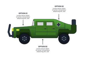 Military concept for infographic with 3 steps, options, parts or processes. Army boots marks vector