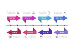 Creative concept for infographic with 8 steps, options, parts or processes. Business data visualization. vector