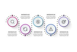 Creative concept for infographic with 5 steps, options, parts or processes. Business data visualization. vector