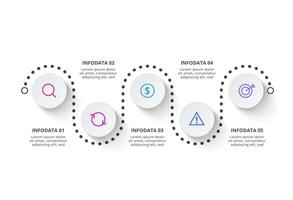 Creative concept for infographic with 5 steps, options, parts or processes. Business data visualization. vector