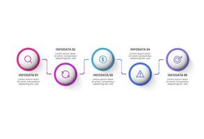 Creative concept for infographic with 5 steps, options, parts or processes. Business data visualization. vector