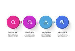 Creative concept for infographic with 4 steps, options, parts or processes. Business data visualization. vector