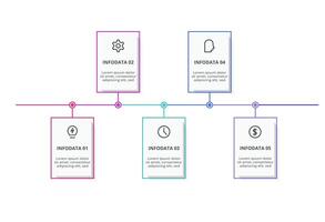 Creative concept for infographic with 5 steps, options, parts or processes. Business data visualization. vector