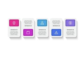 Creative concept for infographic with 5 steps, options, parts or processes. Business data visualization. vector