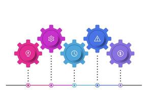 Creative concept for infographic with 5 steps, options, parts or processes. Business data visualization. vector