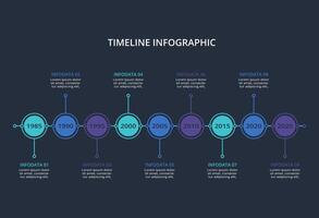 Creative dark infographic with 9 elements template for web on a black background, business, presentation. vector