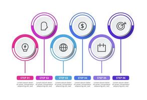 Creative concept for infographic with 6 steps, options, parts or processes. Business data visualization. vector