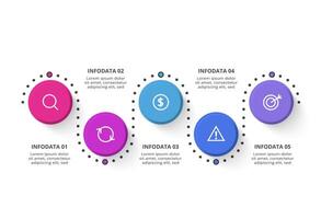 Creative concept for infographic with 5 steps, options, parts or processes. Business data visualization. vector