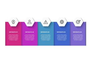 Creative concept for infographic with 5 steps, options, parts or processes. Business data visualization. vector